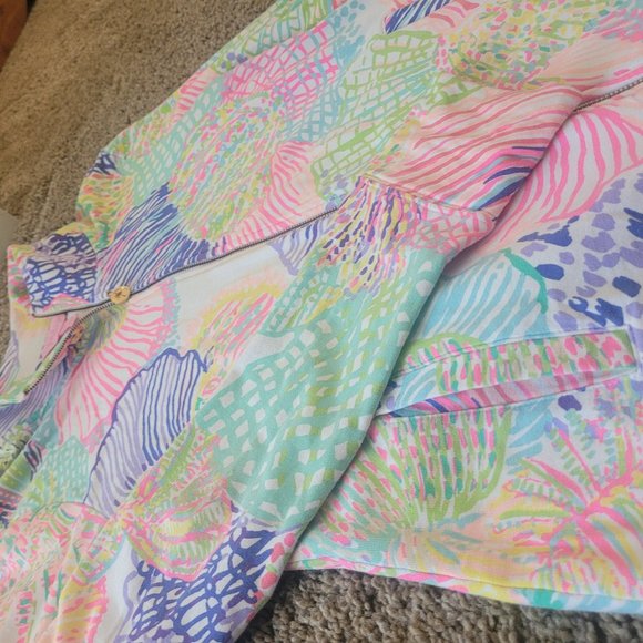 Lilly Pulitzer Reagan Zip Up Sweatshirt - Multi Roar of the Seas - Size S - Picture 4 of 7